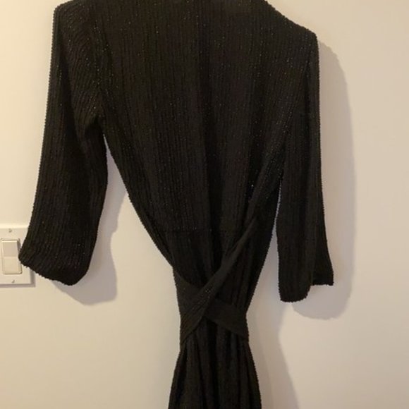 ~Diane von Furstenberg Julian Two Beaded Silk Wrap Dress Black Sz 6 *EUC* $789 - Picture 12 of 15